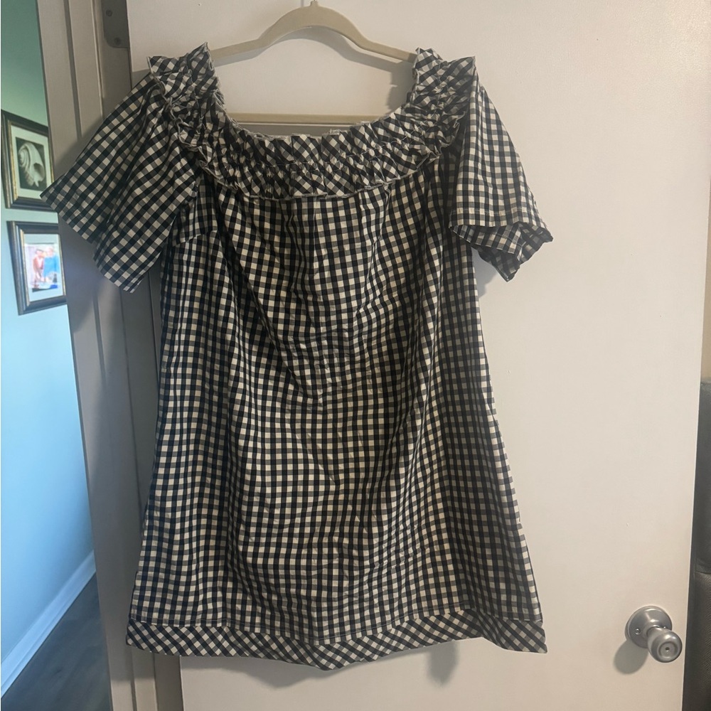 Vineyard Vines Black and White Checkered Blouse